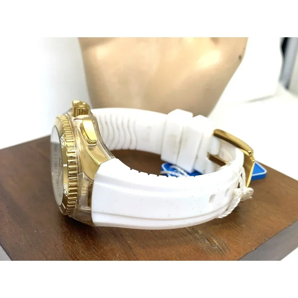 Technomarine Women's Watch TM-118133 Quartz Silver Gold White Rubber Strap 40mm
